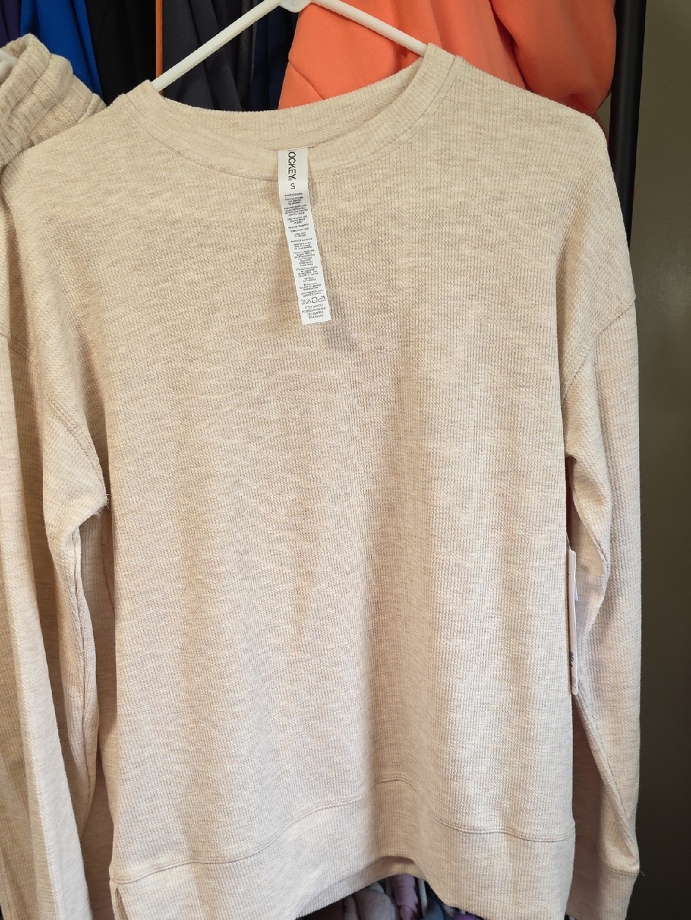 Jockey Cozy Lightweight Cream Crewneck Sweater And Matching Pants